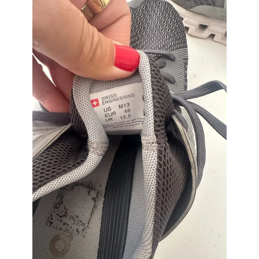 On Cloud Men’s On Running Cloudswift Gray/Slate White Sz 13
